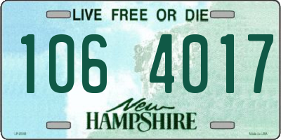 NH license plate 1064017