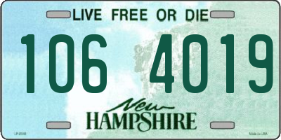 NH license plate 1064019