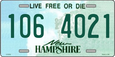 NH license plate 1064021