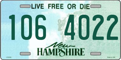 NH license plate 1064022