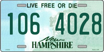 NH license plate 1064028