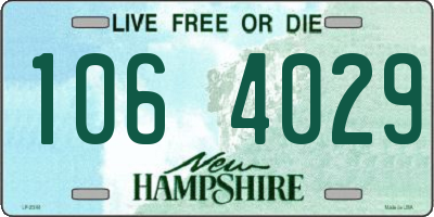 NH license plate 1064029