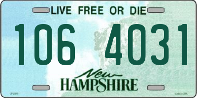 NH license plate 1064031