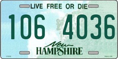 NH license plate 1064036