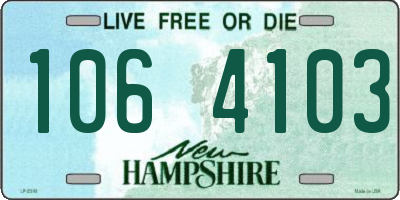 NH license plate 1064103