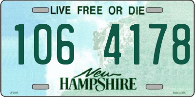 NH license plate 1064178