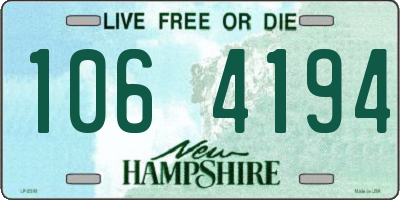 NH license plate 1064194