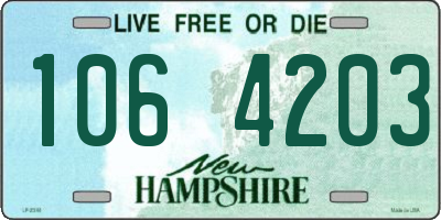 NH license plate 1064203