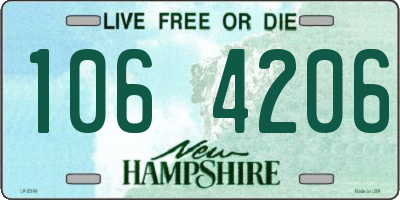 NH license plate 1064206