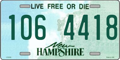 NH license plate 1064418