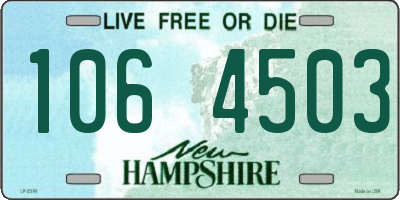 NH license plate 1064503