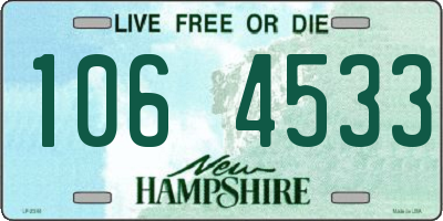 NH license plate 1064533