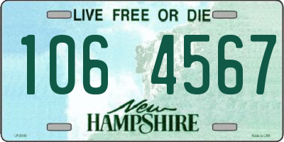 NH license plate 1064567