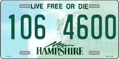 NH license plate 1064600
