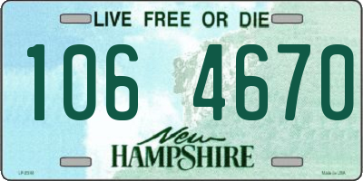 NH license plate 1064670