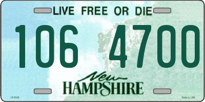NH license plate 1064700
