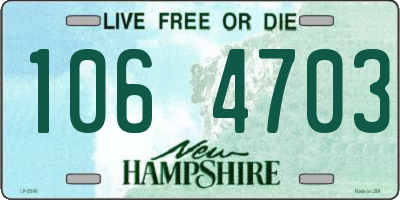 NH license plate 1064703