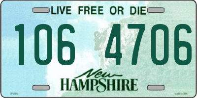 NH license plate 1064706