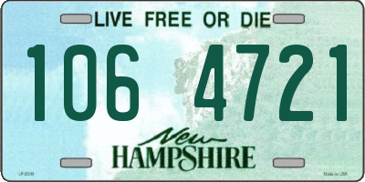 NH license plate 1064721