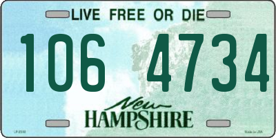 NH license plate 1064734