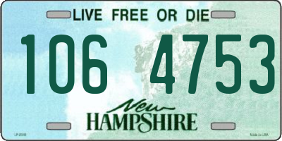 NH license plate 1064753