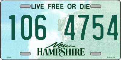 NH license plate 1064754