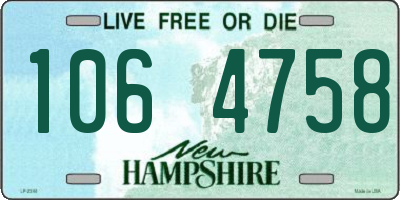 NH license plate 1064758