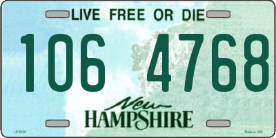 NH license plate 1064768