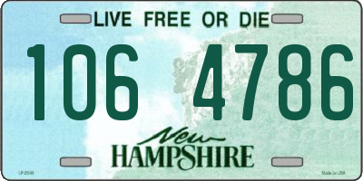NH license plate 1064786