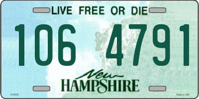 NH license plate 1064791