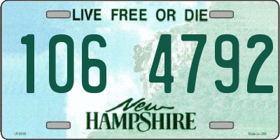 NH license plate 1064792