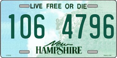 NH license plate 1064796