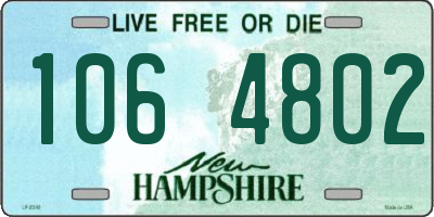 NH license plate 1064802