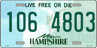 NH license plate 1064803
