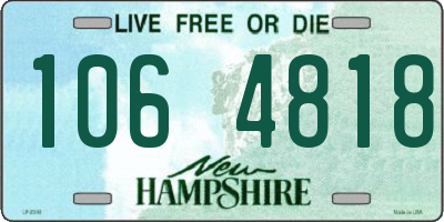 NH license plate 1064818