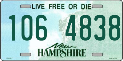 NH license plate 1064838