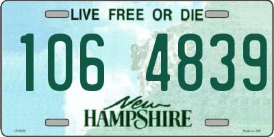 NH license plate 1064839