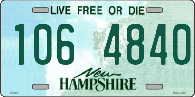 NH license plate 1064840