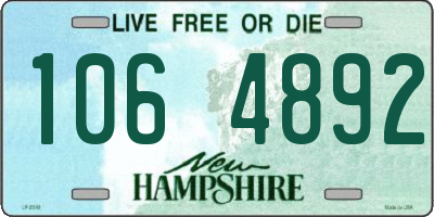NH license plate 1064892