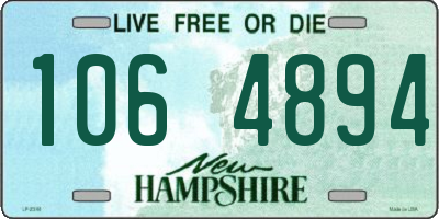 NH license plate 1064894