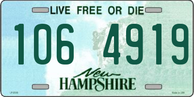 NH license plate 1064919