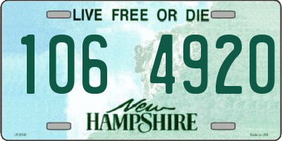 NH license plate 1064920