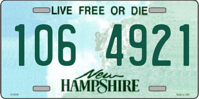 NH license plate 1064921