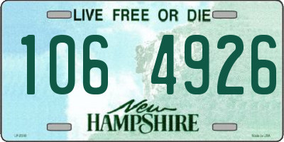NH license plate 1064926