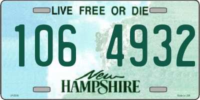 NH license plate 1064932