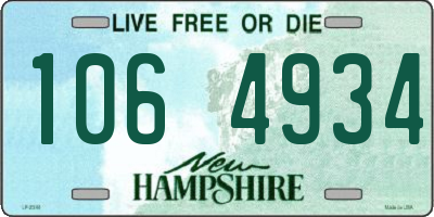 NH license plate 1064934