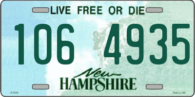 NH license plate 1064935