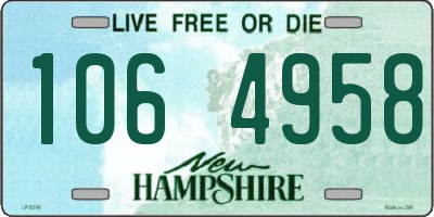 NH license plate 1064958