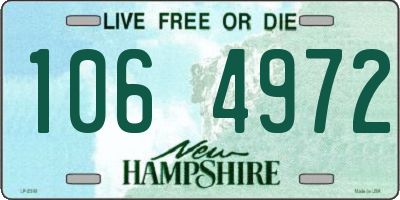 NH license plate 1064972