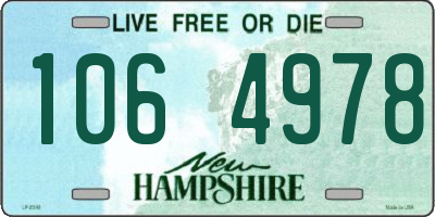 NH license plate 1064978